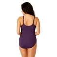 thumbnail image 3 of Lands' End Women's Size S-XXL Nylon Spandex V Neck One-Piece Swimsuit with Shirring Detail, 3 of 5