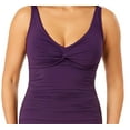 thumbnail image 4 of Lands' End Women's Size S-XXL Nylon Spandex V Neck One-Piece Swimsuit with Shirring Detail, 4 of 5