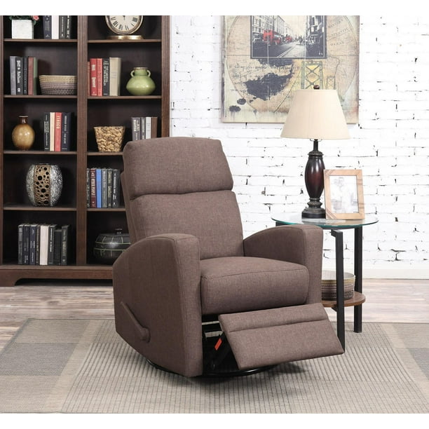 Topline Home Furnishings Brown Swivel Glider Recliner Walmart.ca
