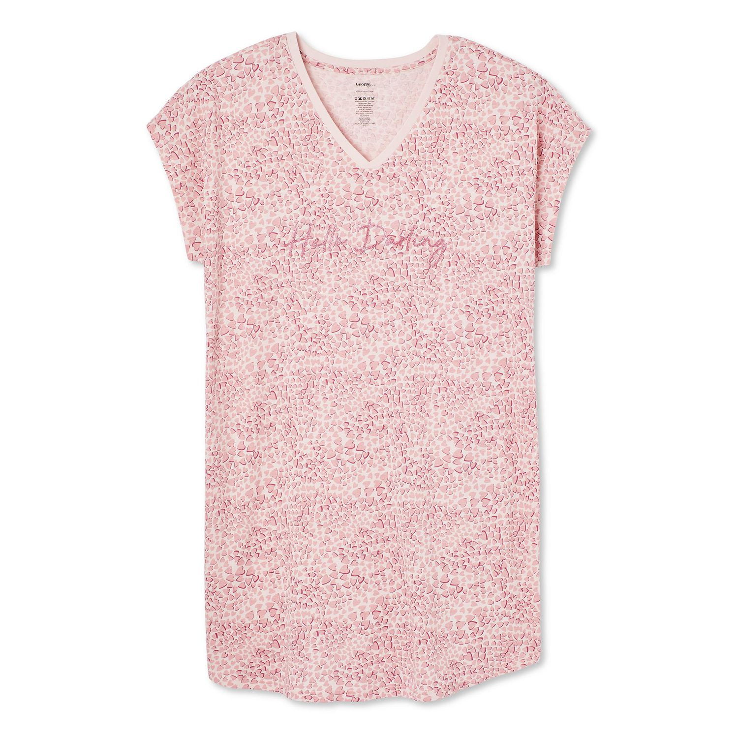 Chemise de nuit à encolure en V George Plus pour femmes