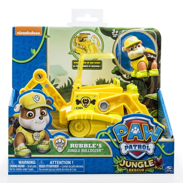 Véhicule-jouet Bulldozer de la jungle de Rubble Jungle Rescue de La Pat' Patrouille
