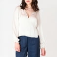 thumbnail image 1 of Devoted, Satin Wrap Blouse, Sizes XS-XL, 1 of 4