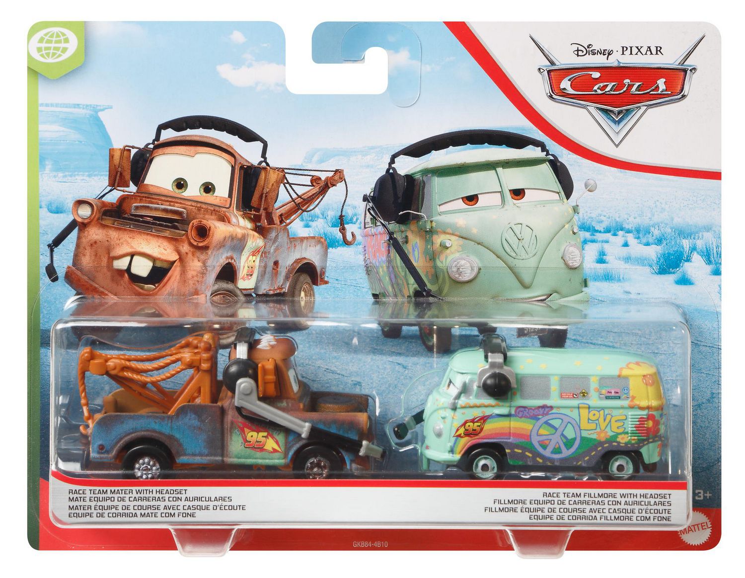 Disney Pixar Cars Race Team Mater u0026 Fillmore with Headset 2-Pack