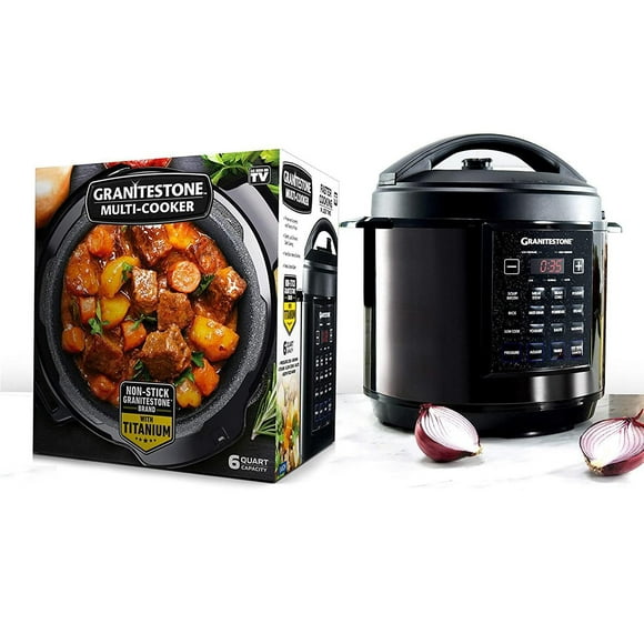 GraniteStone Diamond 12-in-1 Multicooker with LED Display, Electric Pressure Cooker, Slow Cooker, Rice Cooker, Steamer, Saute, Yogurt Maker and Warmer, 6 Quart, 12 Pre-Set Functions