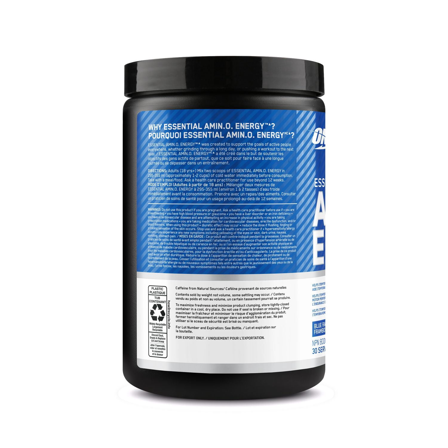 Optimum Nutrition Amino Energy Powder: Blue Raspberry - 30 Servings (270G)