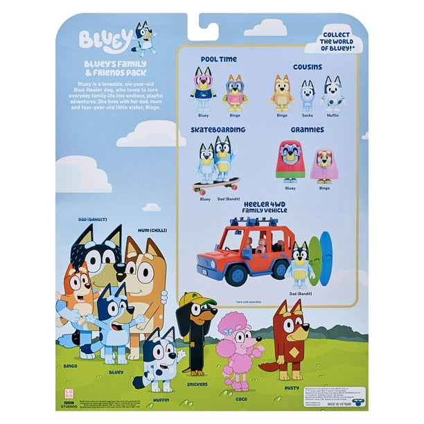 Cartoon Anime Bluey Family Action Figures Toys Pvc Collection Bluey Friends  Modèle Poupées Décoration pour Enfants Cadeaux d'anniversaire Cadeau pour  enfant