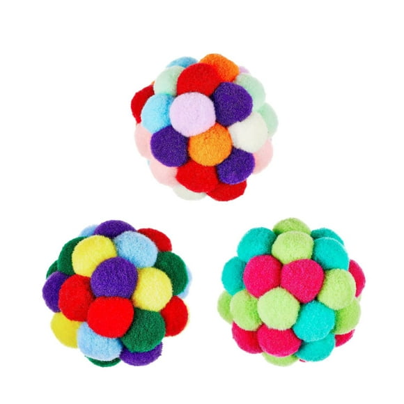 Multipet Pom Pom Cat Toy, Assorted Colors, Pom Pom Cat Toy