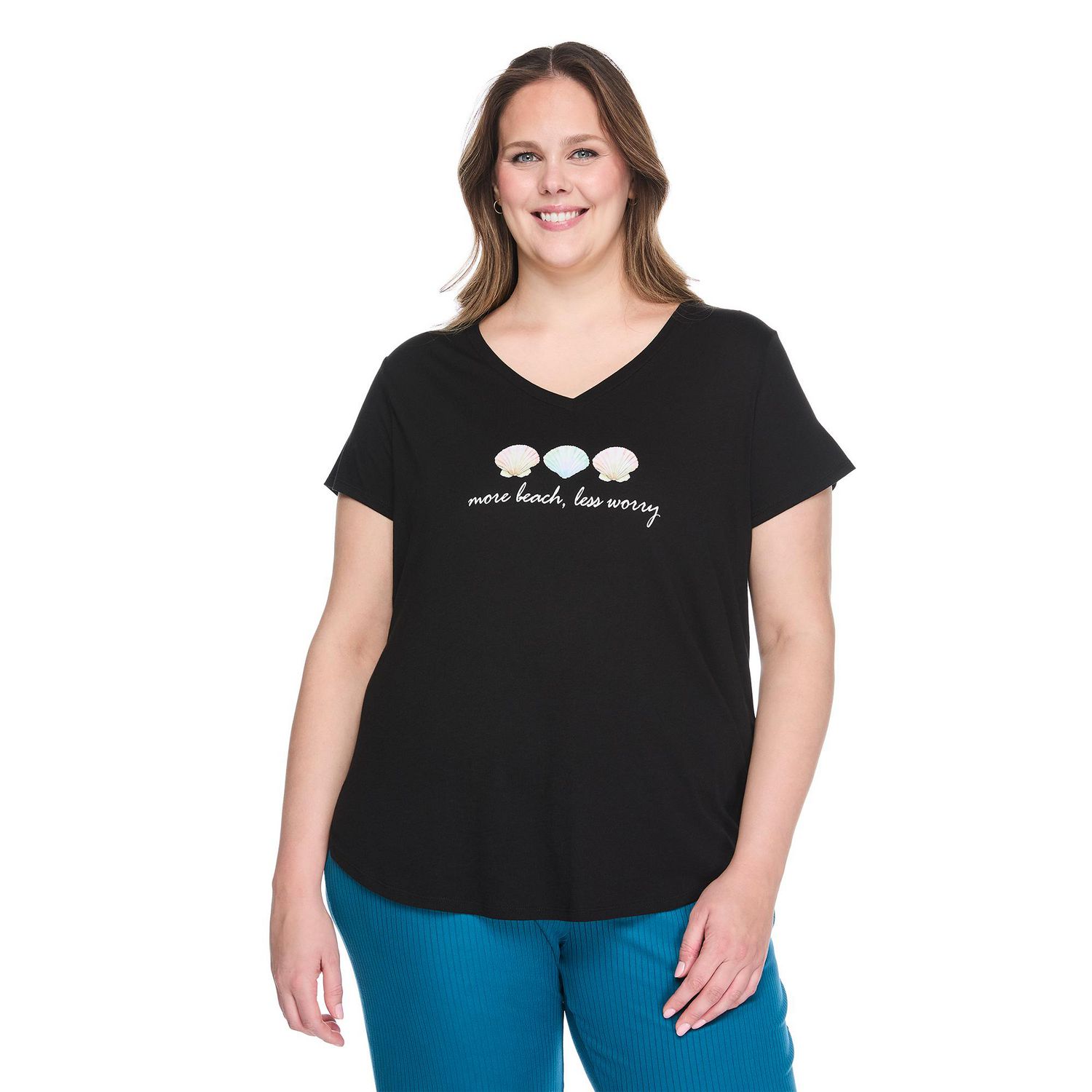 T-shirt de nuit avec encolure en V George Plus pour femmes