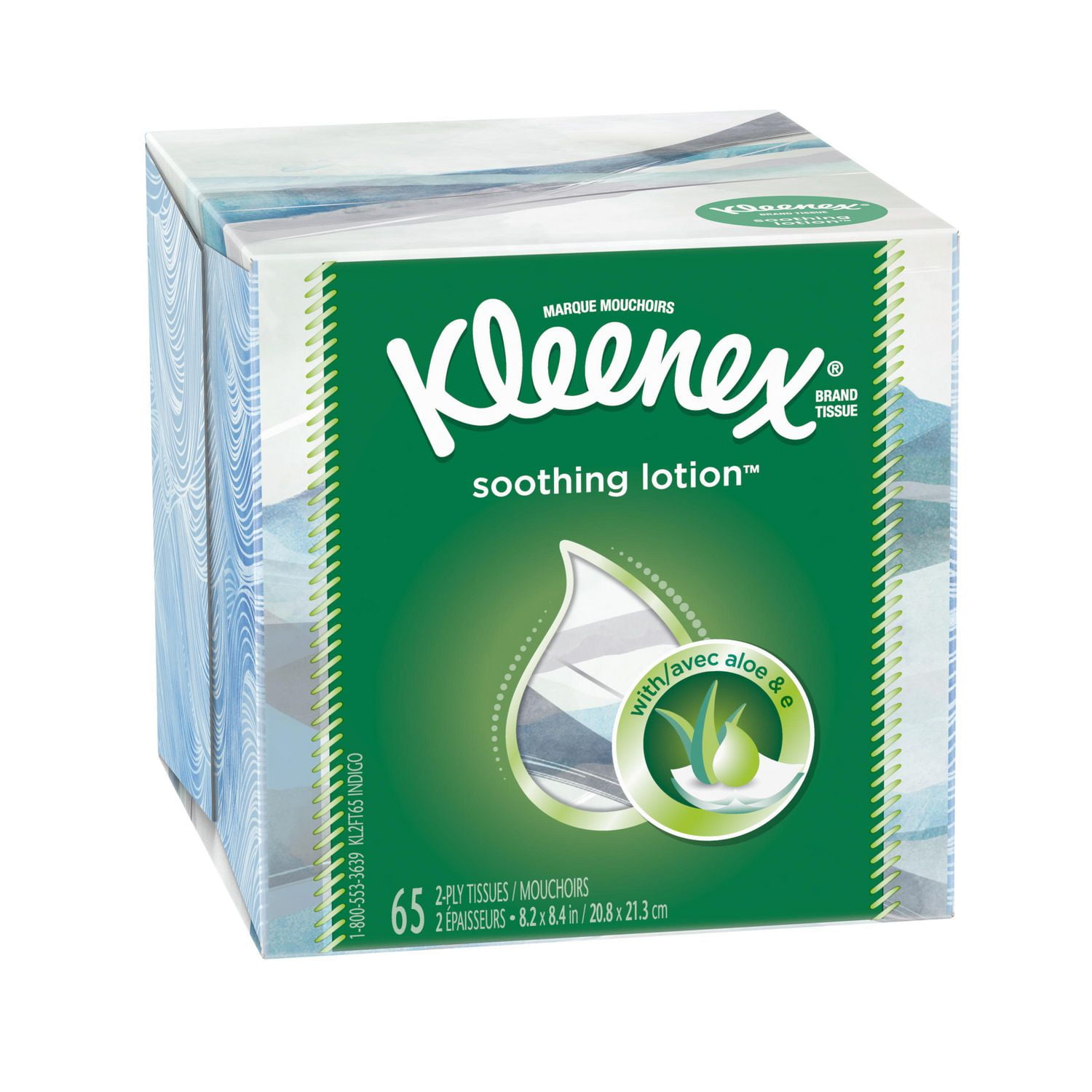 Kleenex Soothing Lotion Facial Tissues with Aloe & Vitamin E, 1 Cube