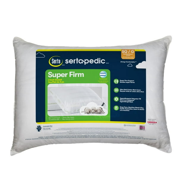 Sertapedic Super Firm Jumbo Pillow, 300 Thread Count Jumbo Pillow ...