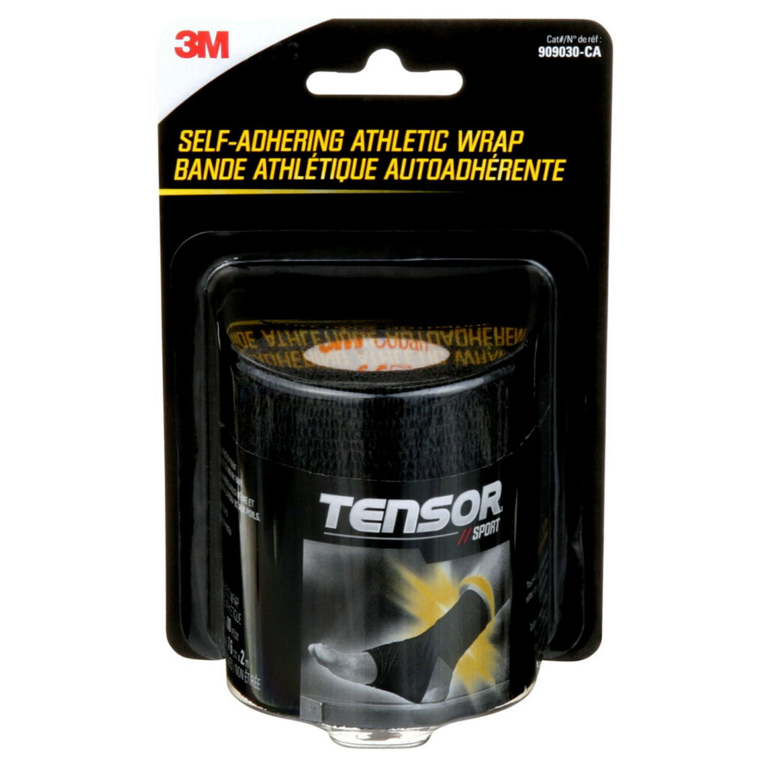 Tensor(TM/MC) Sport Self Adhering Athletic Wrap 909030-CA, 3 in, Black