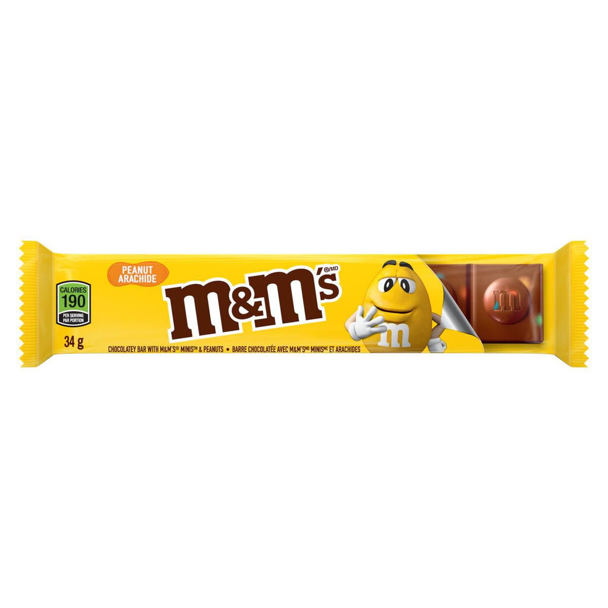 M&M'S, Peanut Milk Chocolate Candy Tablet, Bar, 34g - Walmart.ca