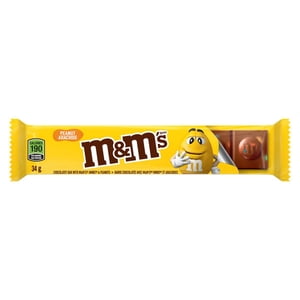 M&M'S, Peanut Milk Chocolate Candy Tablet, Bar, 34g