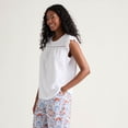 thumbnail image 2 of Mexx Women’s Knit Eyelet Sleeveless Ruffled Blouse, 2 of 5