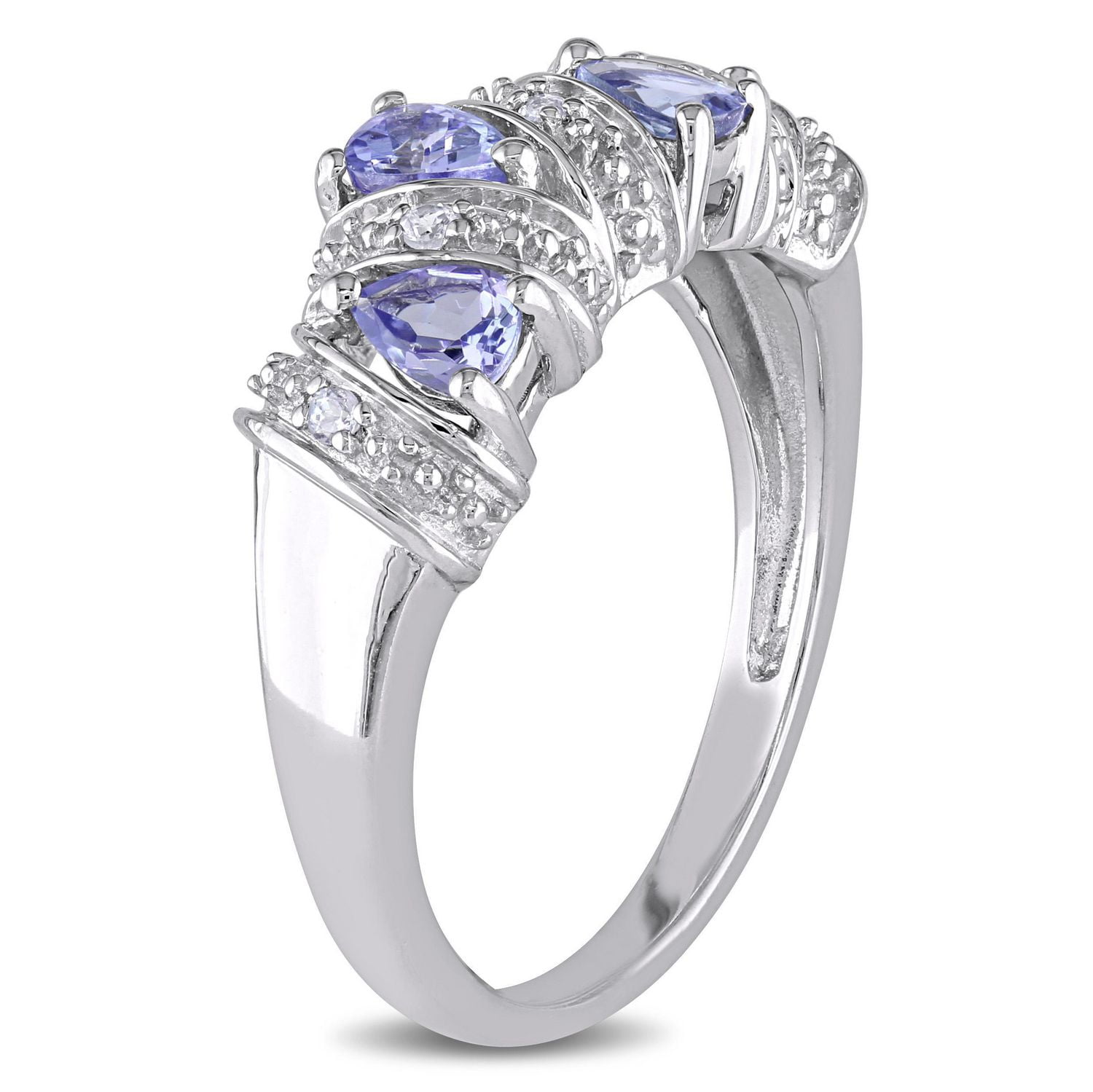 Bague Miabella avec tanzanites 3/5 CT PBT en argent sterling