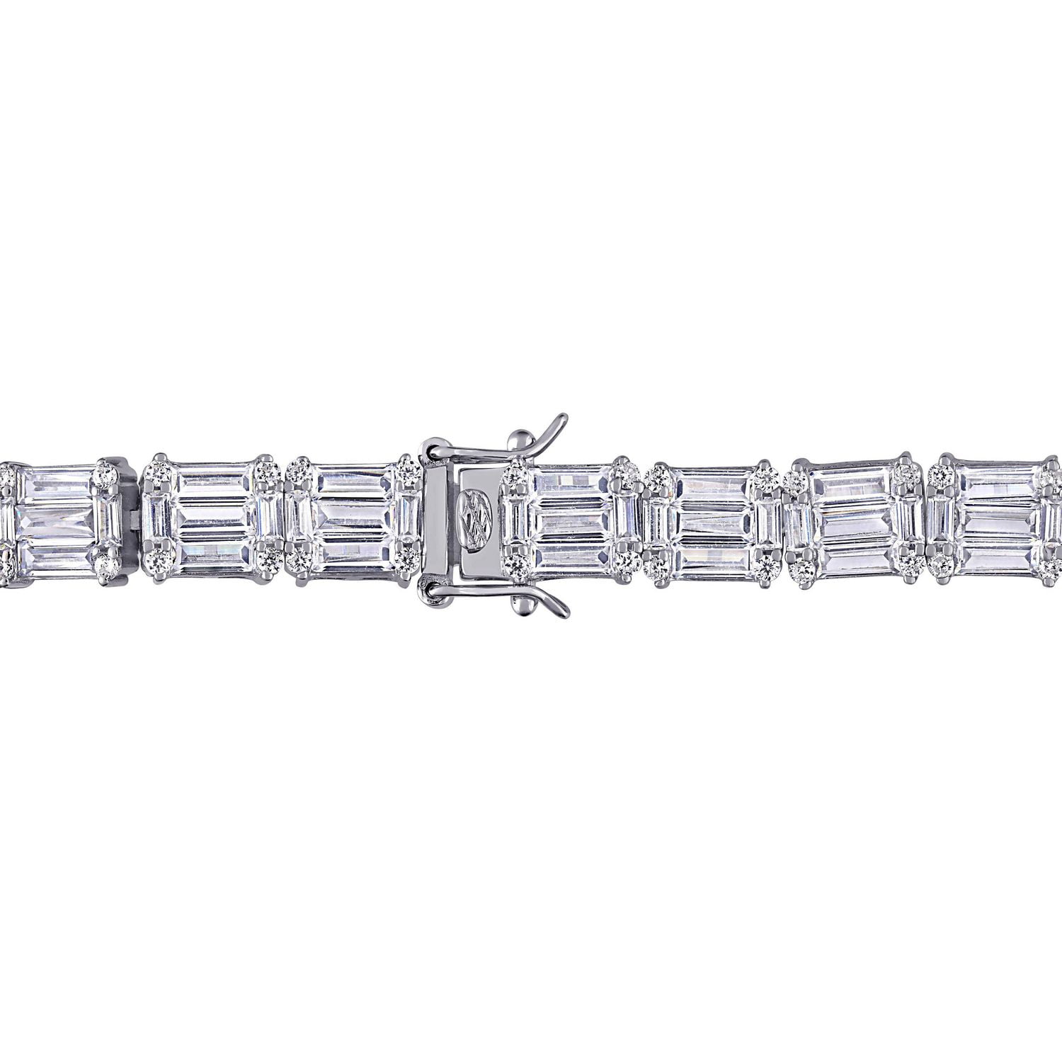 Miabella 20 Carat T.G.W. Cubic Zirconia Sterling Silver Tennis Bracelet, 7.5"