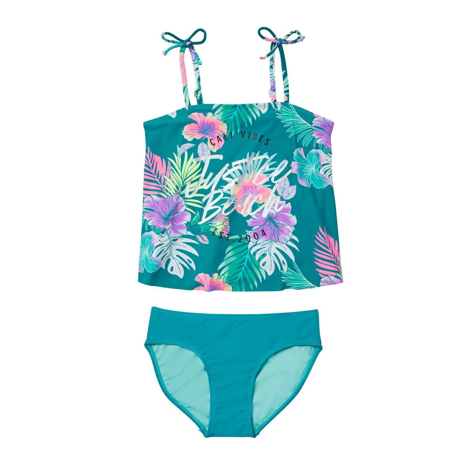 Justice Girls' Tie Strap Tankini 2-Piece Set