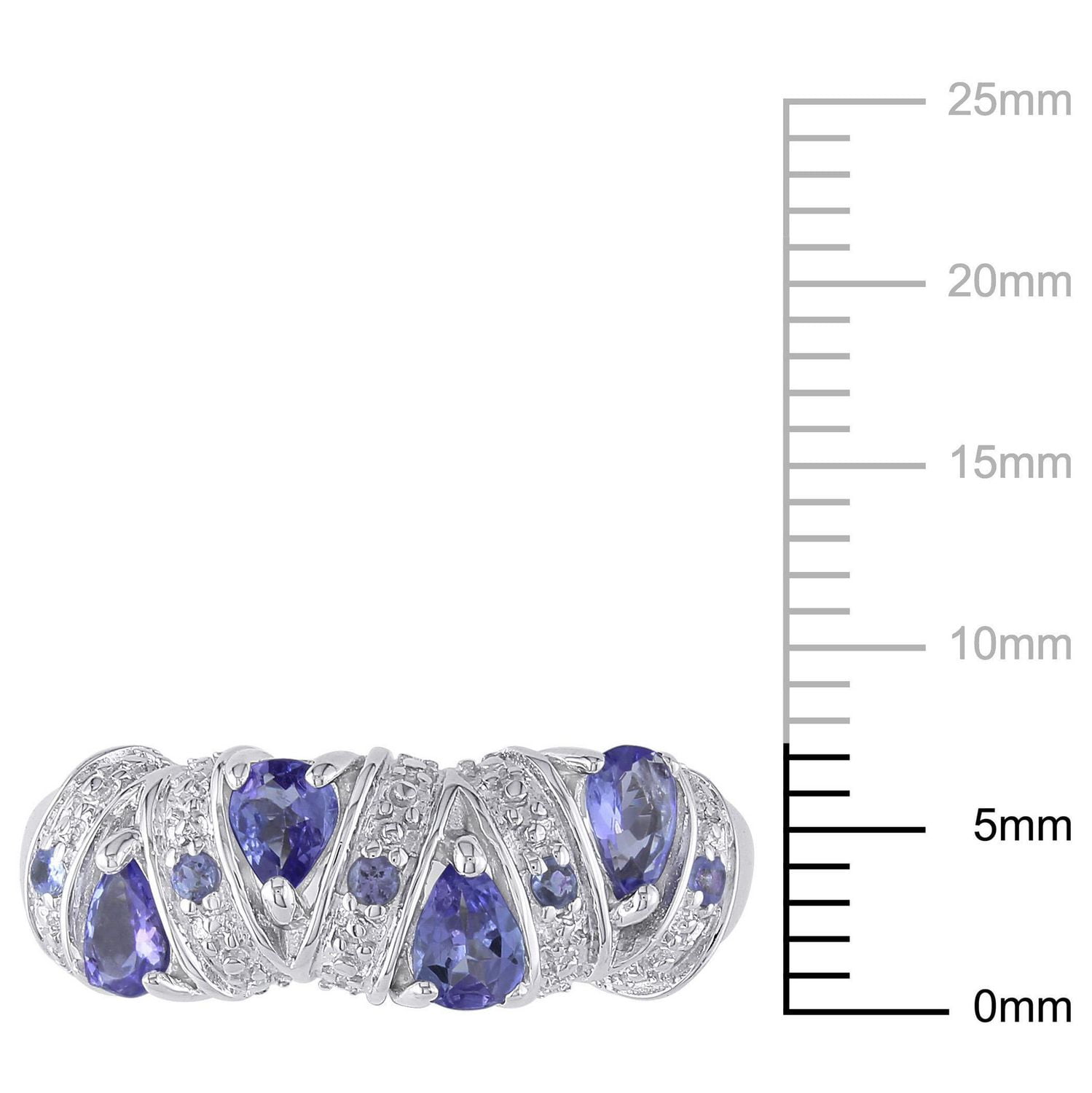 Miabella 3/5 Carat T.G.W. Tanzanite Sterling Silver Journey Ring