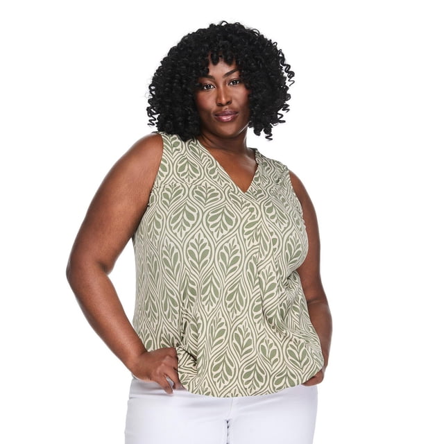 Lane Bryant Women's Plus Sleeveless Pleated Top