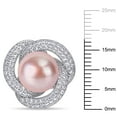 thumbnail image 2 of Miabella Pink Freshwater Cultured Pearl and 1-1/2 Carat T.G.W. Cubic Zirconia Sterling Silver Interlaced Earrings, 2 of 3