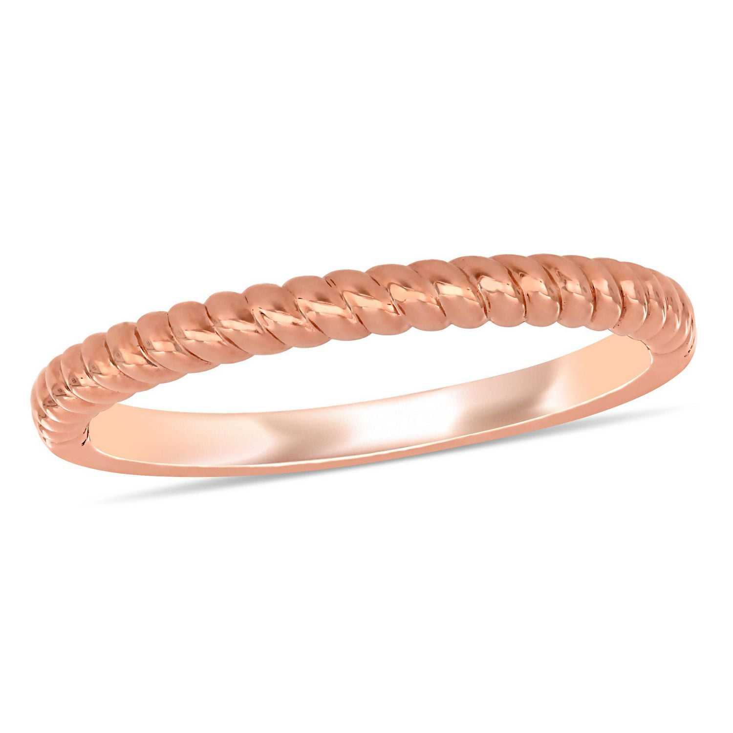 Miabella 14 K Rose Gold Twisted Wedding Band