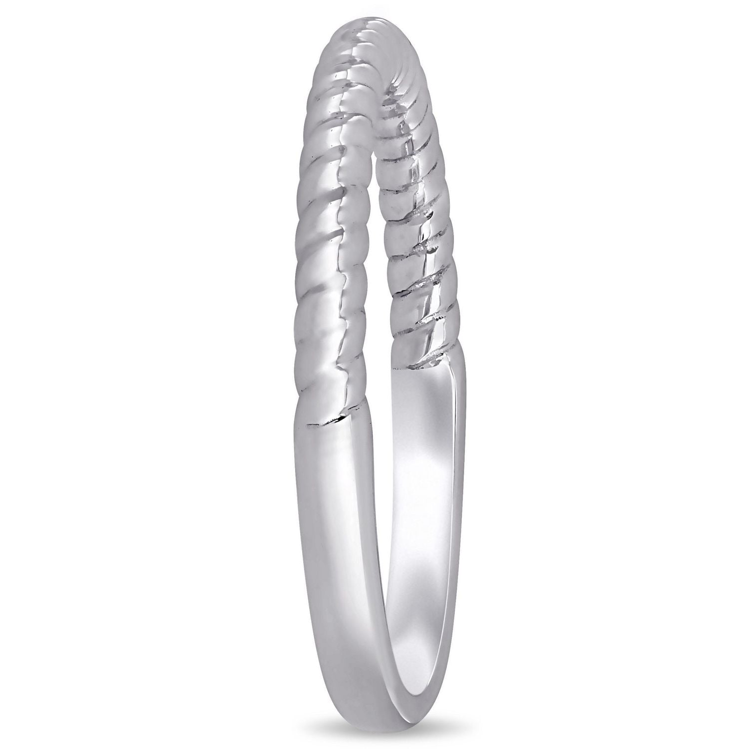 Bague de mariage torsadée Miabella en or blanc 14K