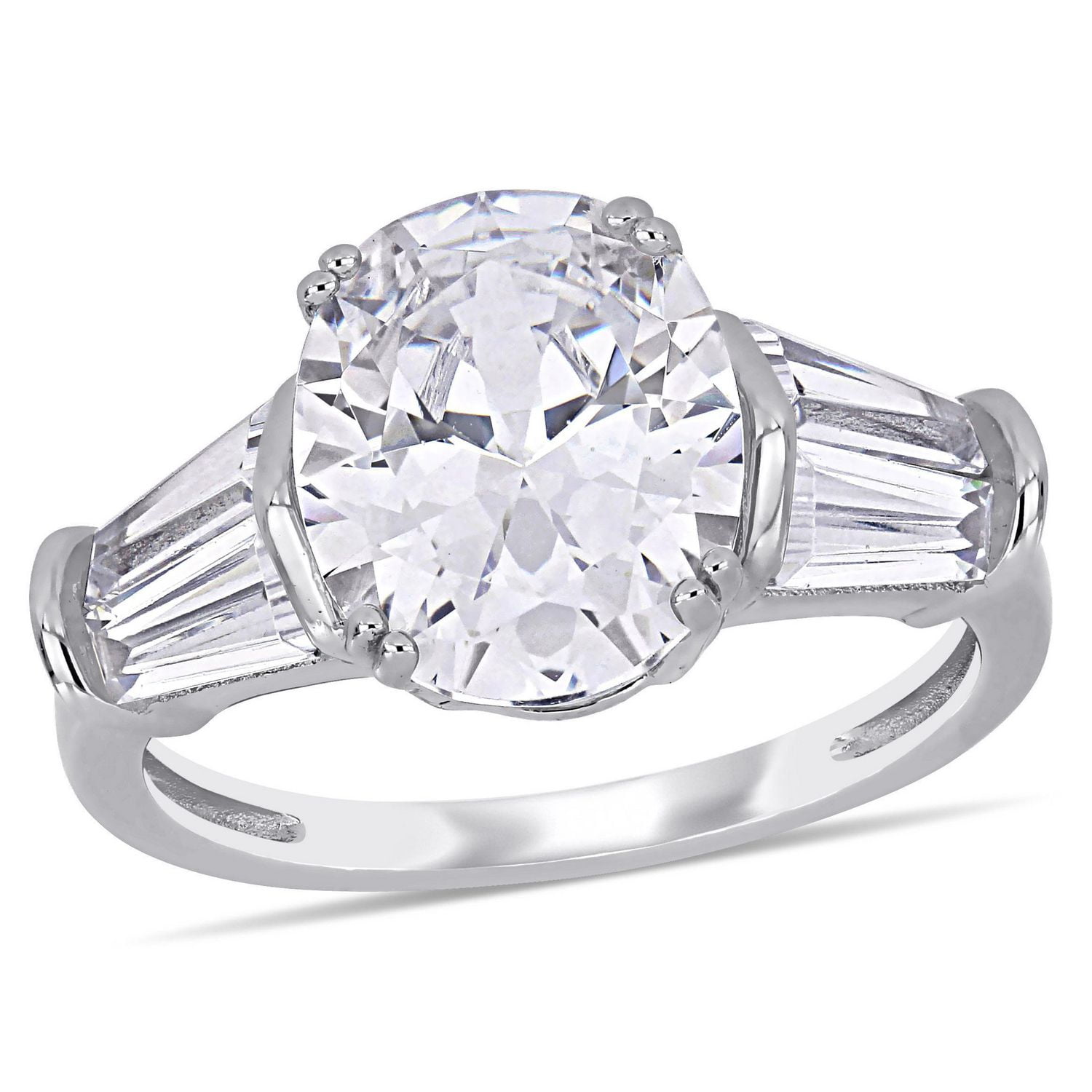 Miabella 6-1/2 Carat T.G.W. Cubic Zirconia Sterling Silver 5-Stone Engagement Ring