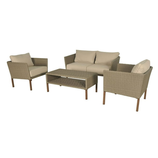 Oakshire Wicker 4Piece Patio Chat Set Walmart.ca