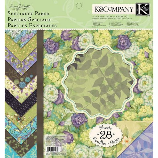 K&Company bloc papier 12x12 spécialité Susan Winget Botanical