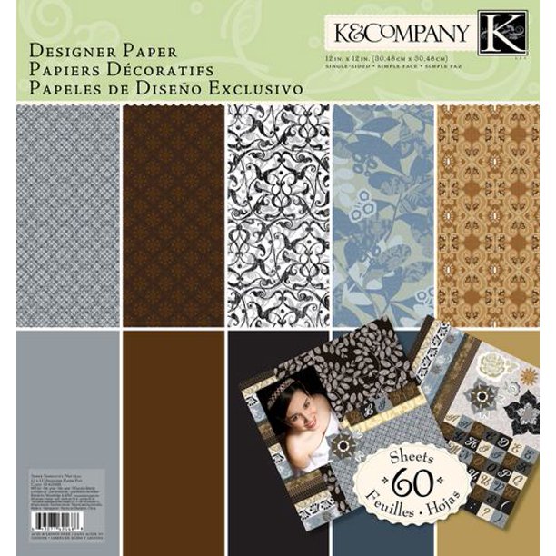 K&Company papier 12x12 designer Sheer Simplicity couleurs neutres
