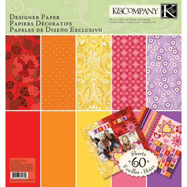 K&Company papier 12x12 desinger Sheer Simplicity couleurs chaudes