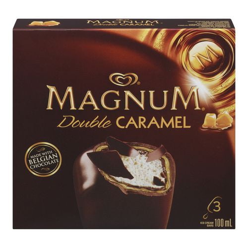 Magnum® Double caramel Chocolat Belge Barres de crème glacée, paq. de 3 x 100 ml