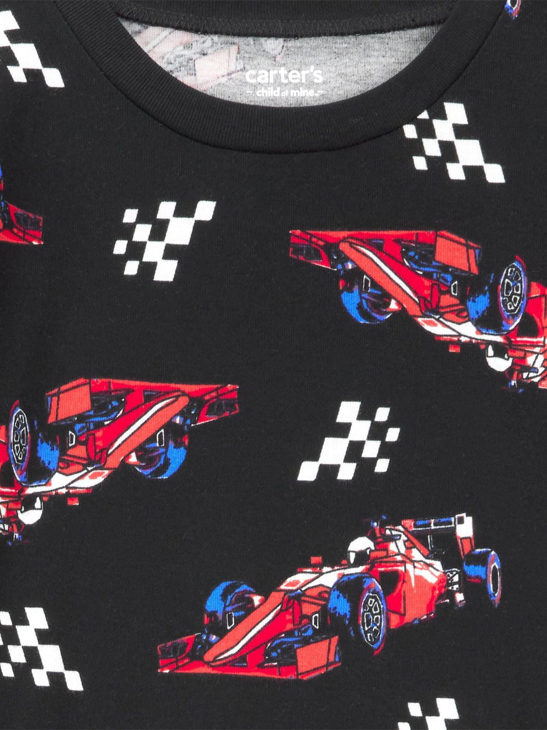Carter's Child of Mine Kid Boys' 2 Piece PJs Cotton Red and Black Race Car