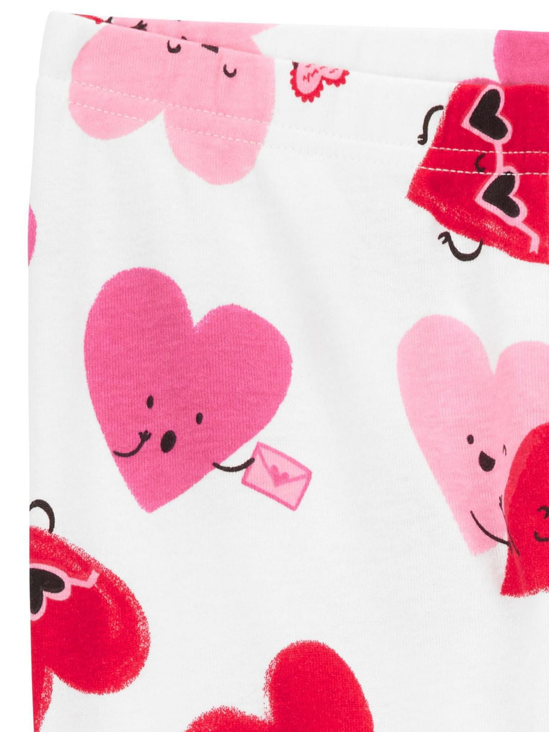 Carter's Child of Mine Kid Girls' 2 Piece PJs Cotton Pink and Red Hearts