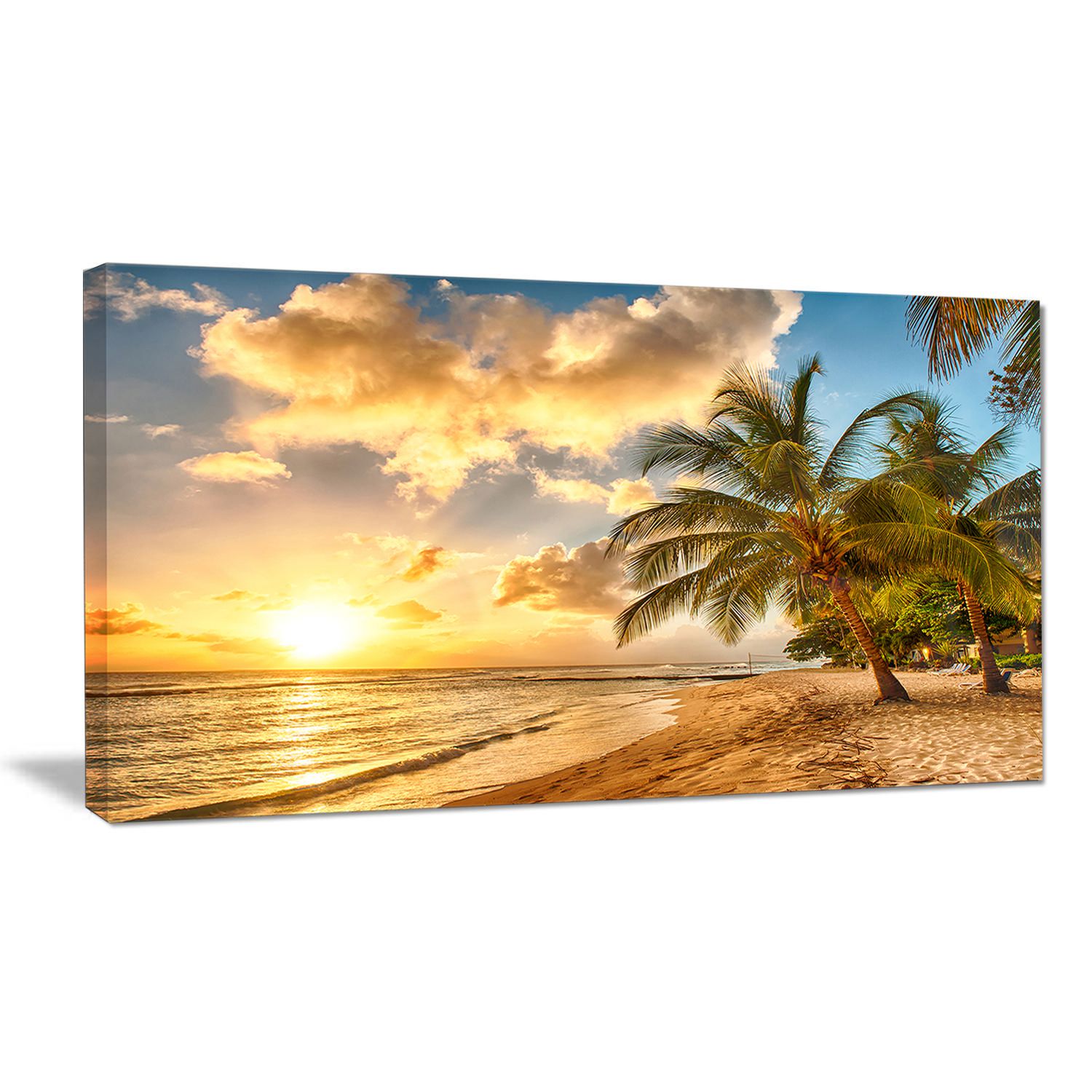 Design Art Gorgeous Beach of Island Barbados Modern Seascape Canvas ...