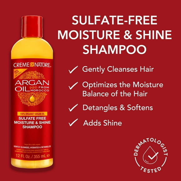 Argan Sulfate-Free Moisture & Shine Shampoo, Hydrates & Detangles 12 fl oz