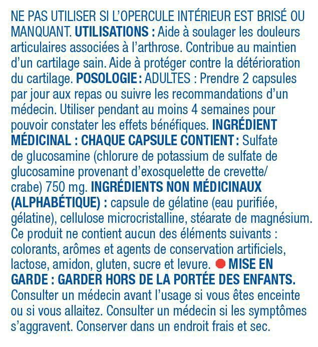 Equate Glucosamine Sulfate 750mg, 250 Capsules