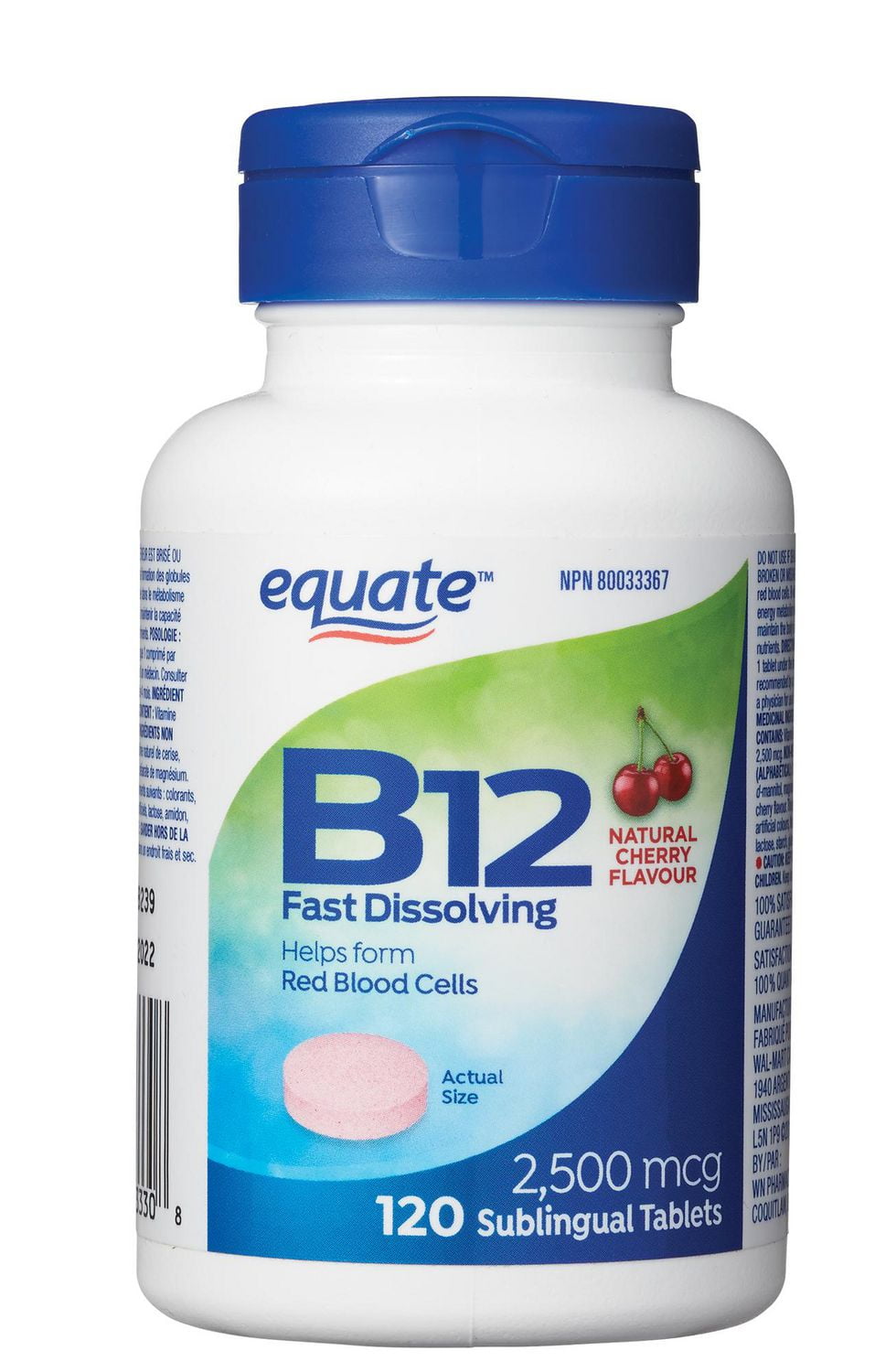 Equate Vitamin B12 Fast Dissolving 2500mcg | Walmart Canada