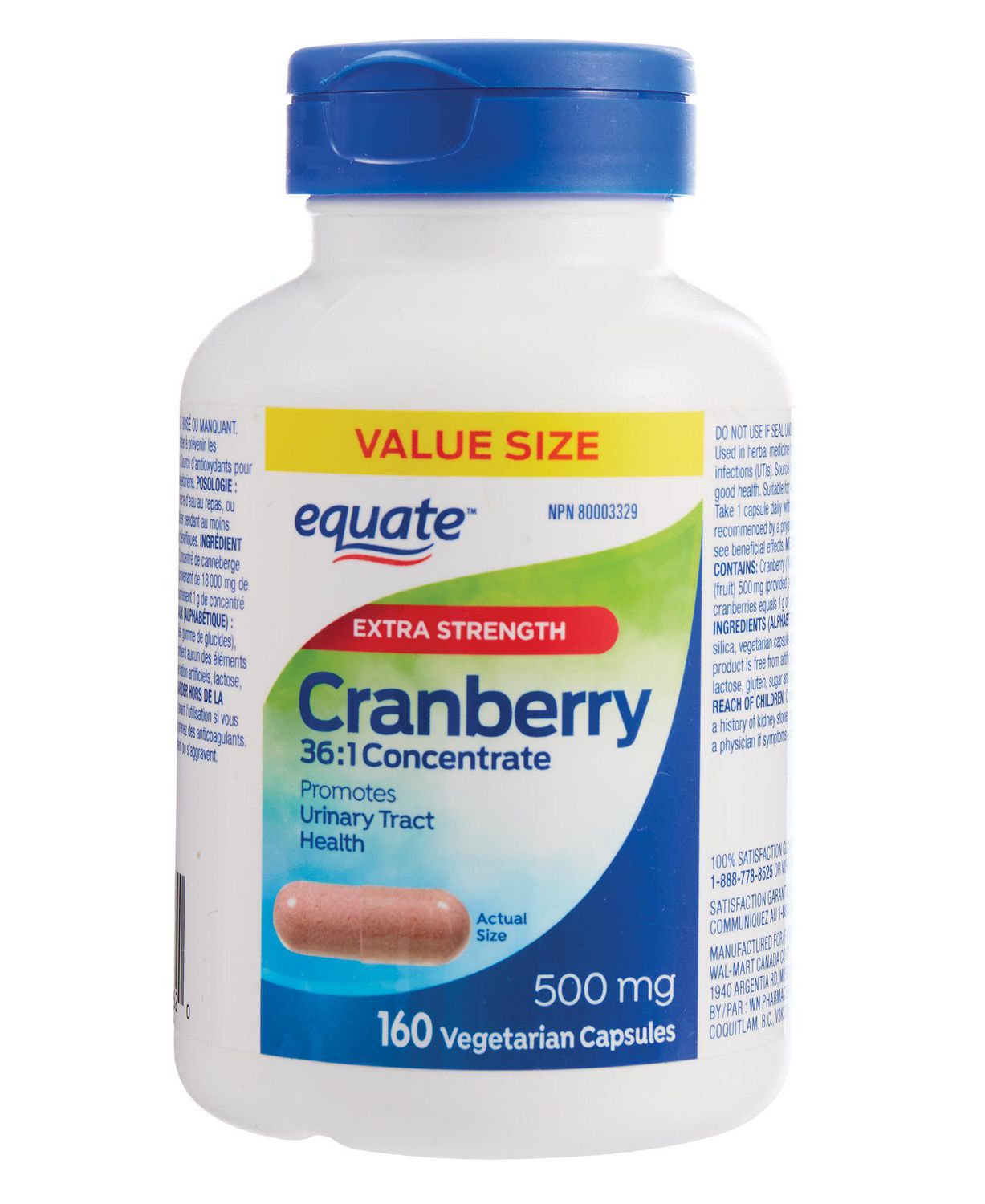 Equate Extra Strength Cranberry 500mg, Unisex