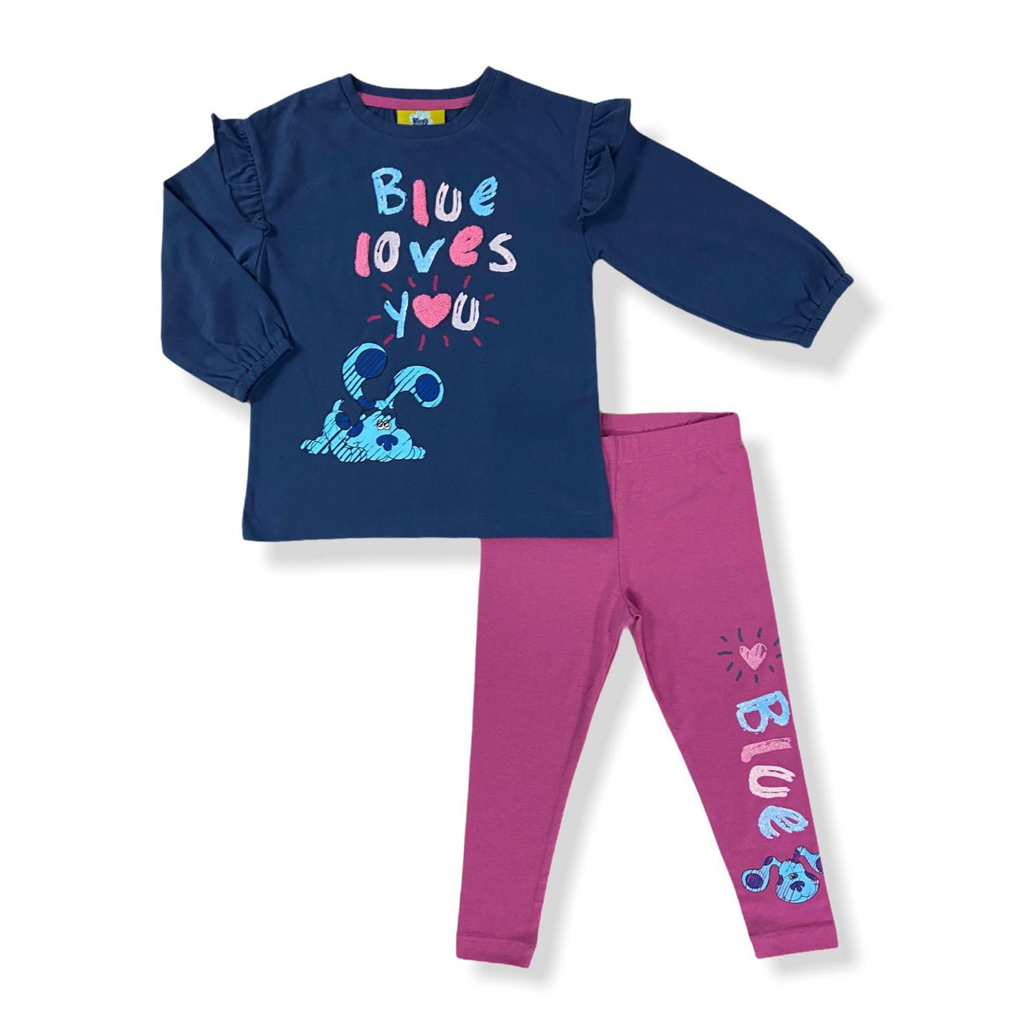 Blue's Clues Toddler Girls 2 piece outfit with shoulder frills ...