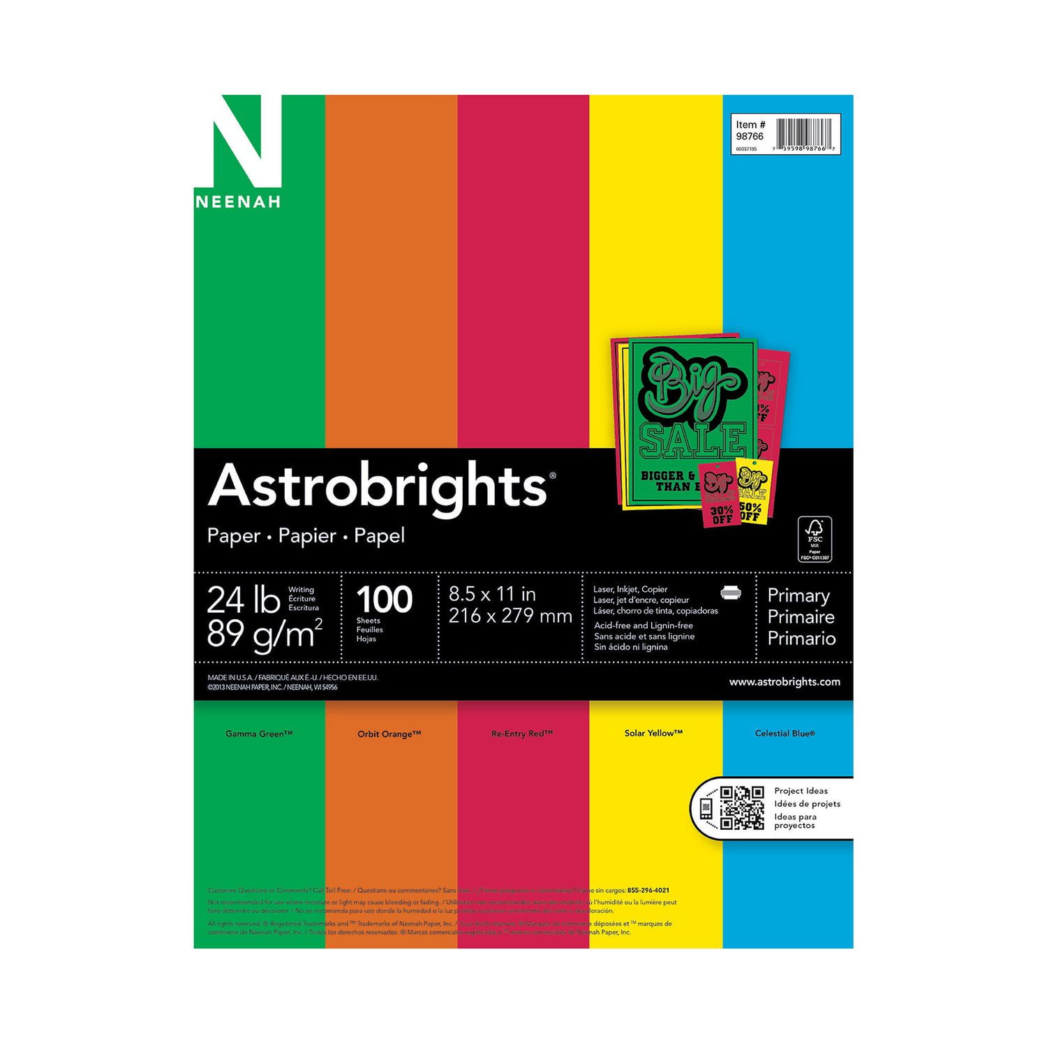 Astrobrights Primary Paper, 100 Sheets Walmart Canada