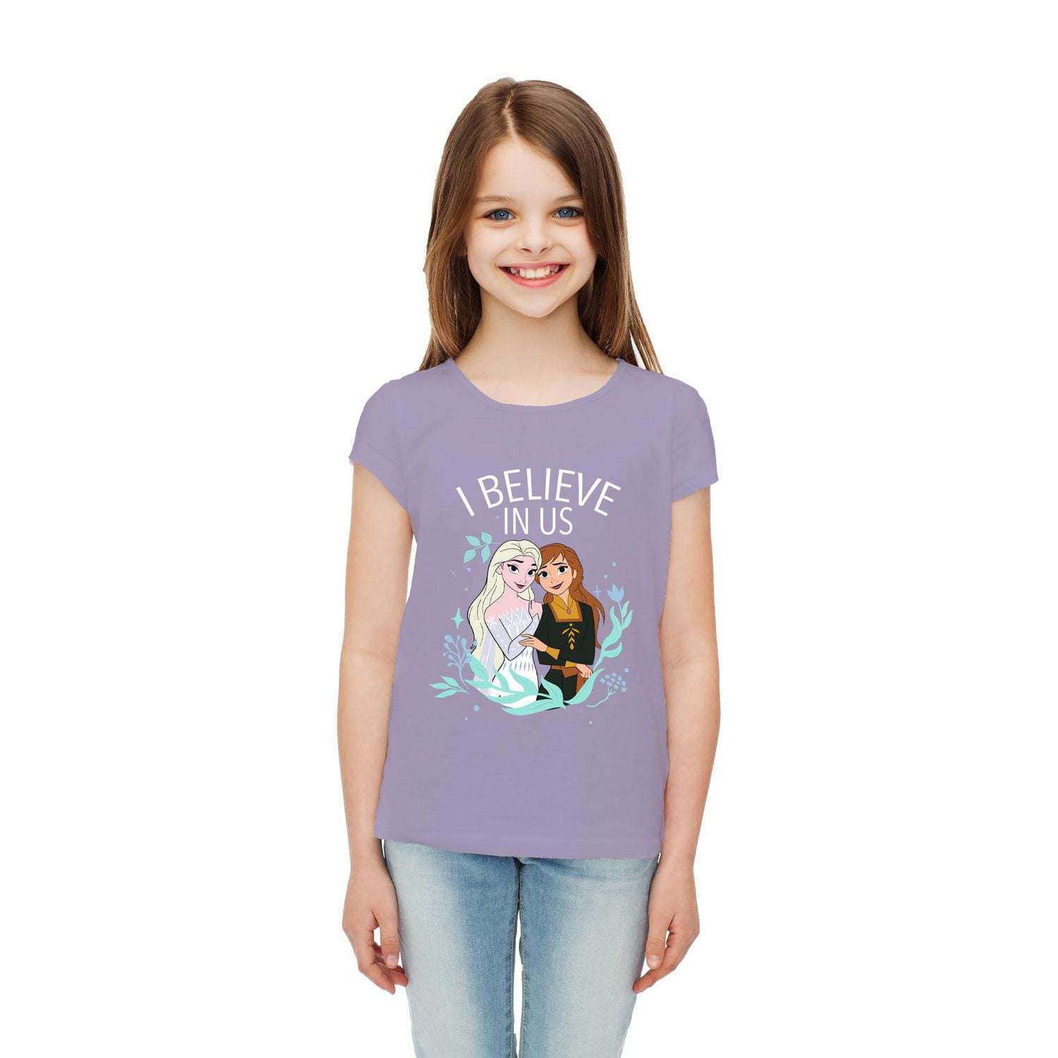 Girls Disney Frozen Believe In Us Short Sleeve T-Shirt