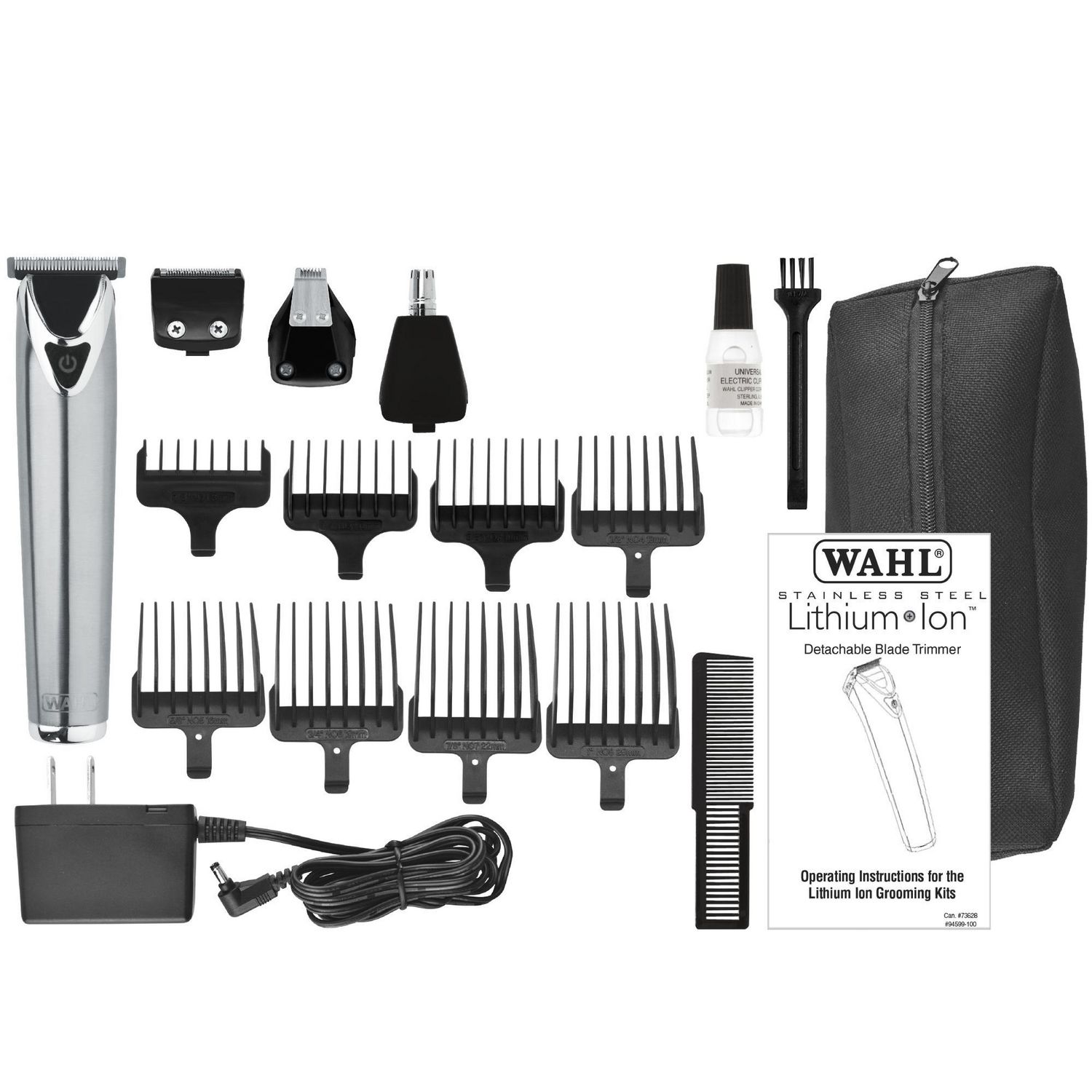 wahl stainless steel lithium ion trimmer for men