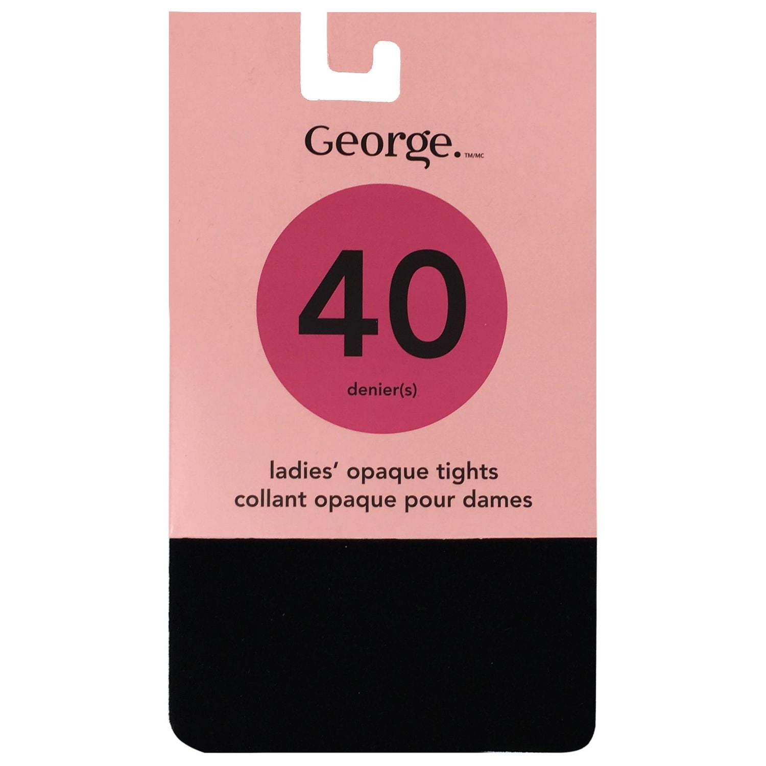 George Opaque Control Top Black Tights 1pk