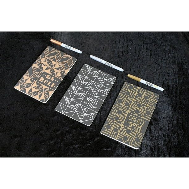 Marqueurs de couleurs métalliques Sharpie, bronze, argent et or, pointe  fine, emb. de 3
