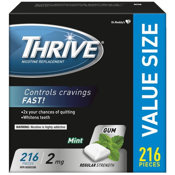 Thrive Gum 2mg Regular Strength Nicotine Replacement