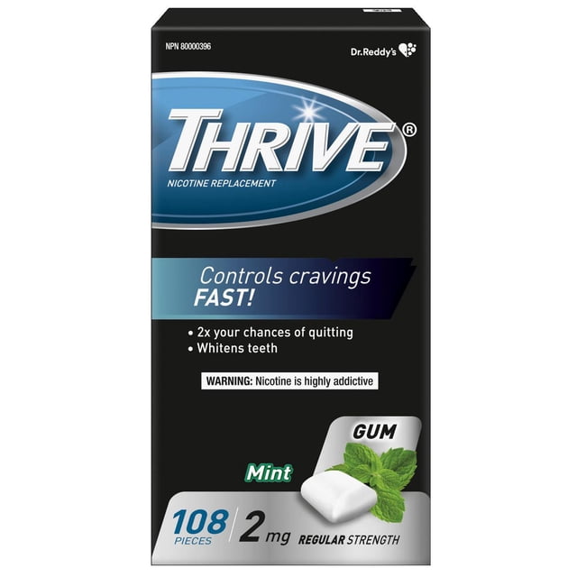 Thrive Gum 2mg Regular Strength Nicotine Replacement