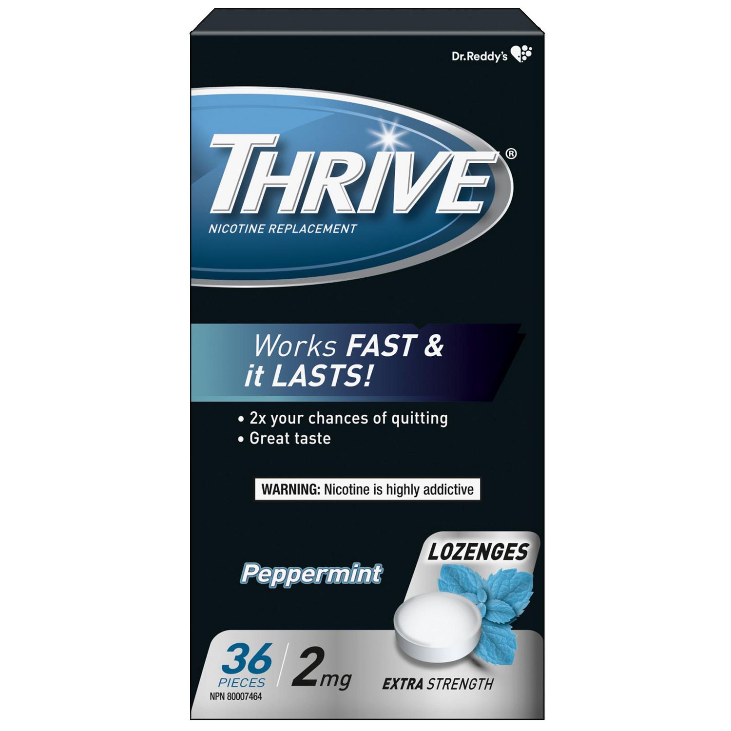 Pastilles Thrive 2mg Force régulière Remplacement de la nicotine
