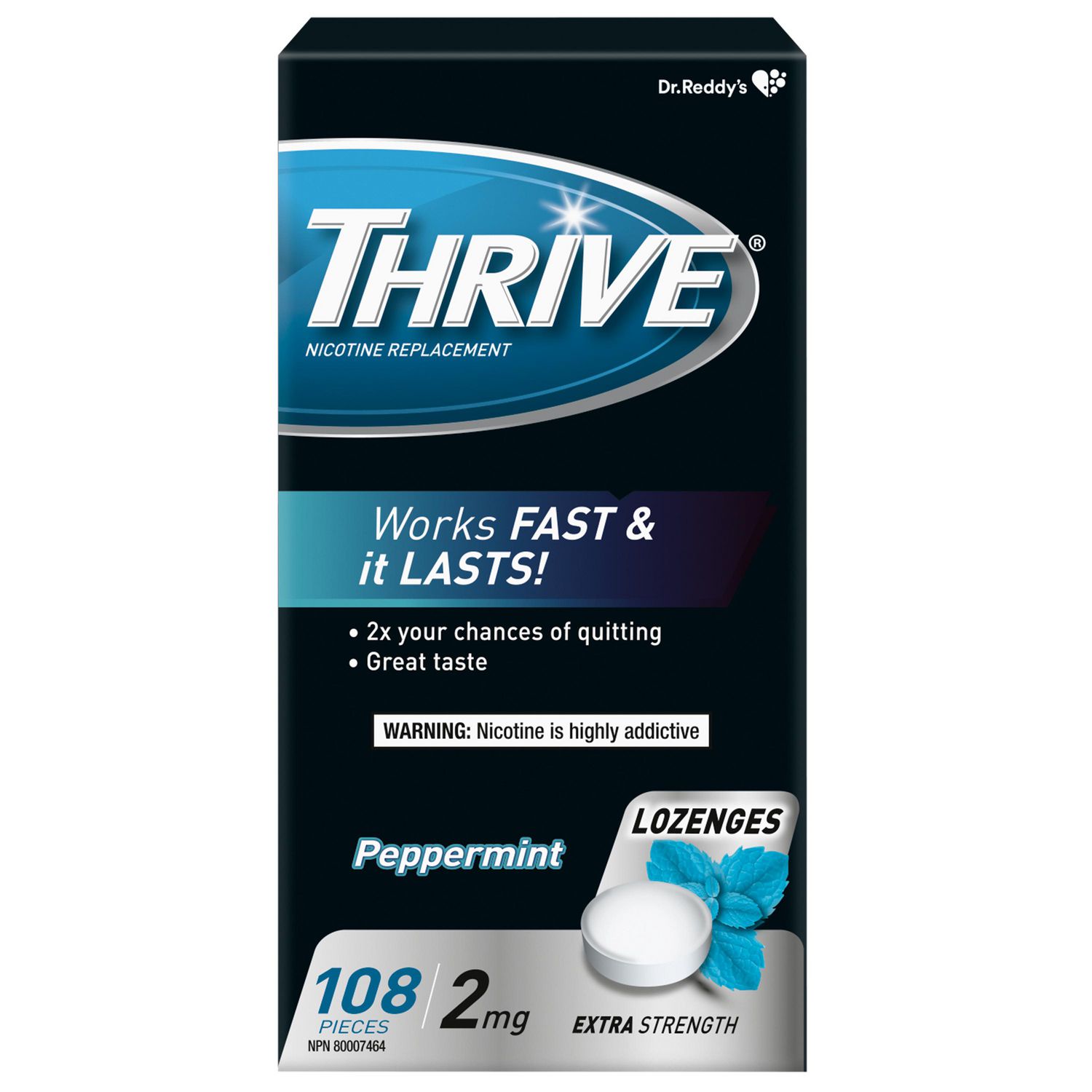 Pastilles Thrive 2mg Force régulière Remplacement de la nicotine