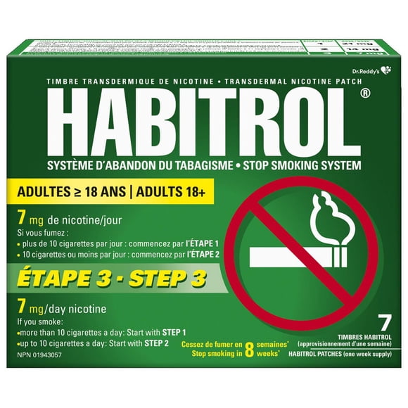 HABITROL 7mg (Transdermal Nicotine Patch) (Step 3), 7 ct